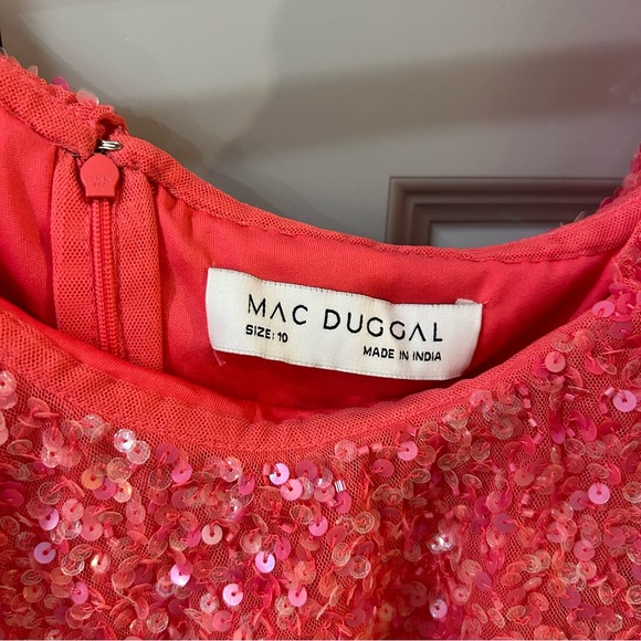 NWT Mac Duggal 5611 Sequin Drop Shoulder Gown Pink - Picture 8 of 9